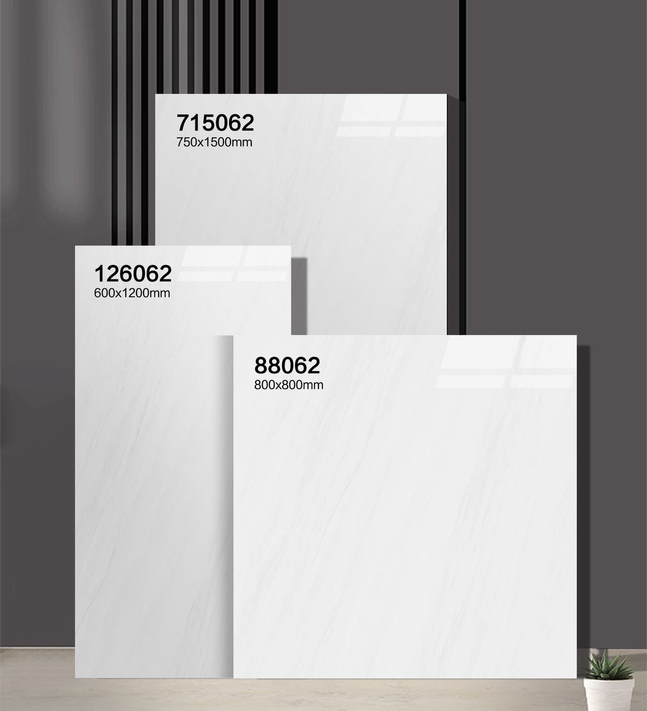 Wear-Resistance Durable 600x1200mm Polished Glazed Porcelain Tiles And Gray Inside Floor Tile For Office And Bathroom