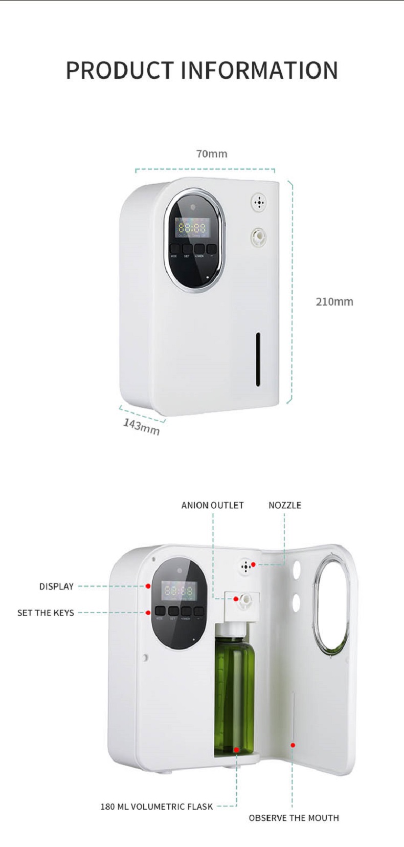 2023 New Arrival Aroma Diffuser Large Coverage 160ml Portable Essential Oil Diffuser Quiet Negative ion purify scent diffuser