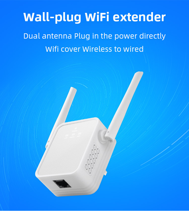 Office Wall Plug WiFi Extender Dual External Antennas
