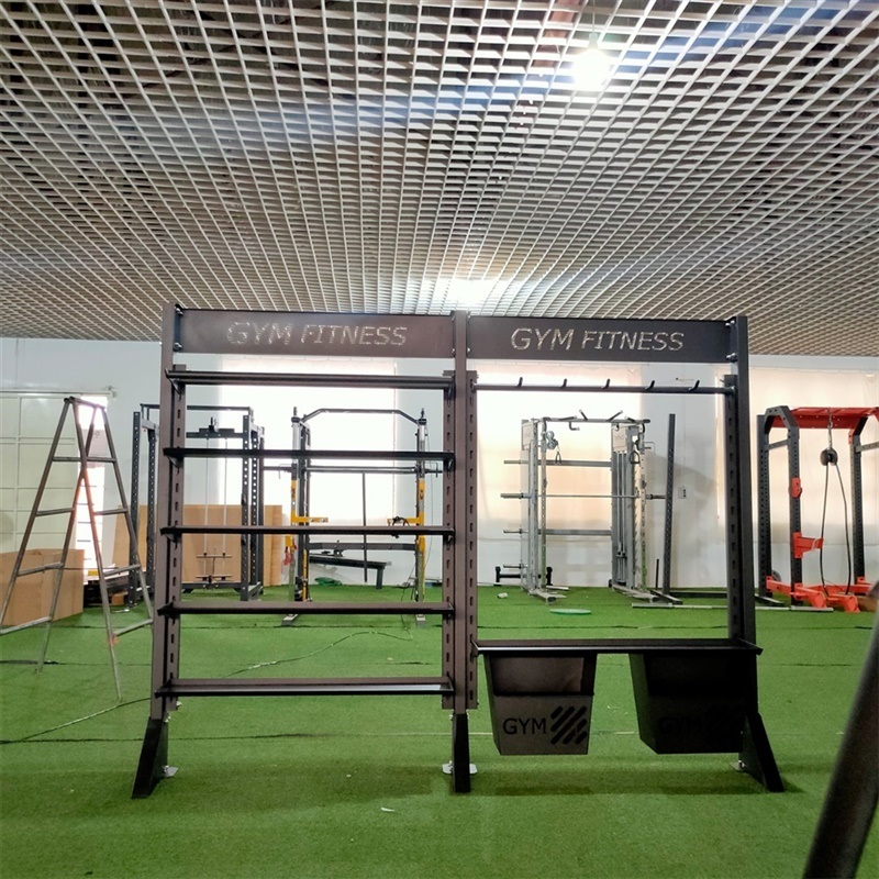 Building Cable Crossover Multifunctional Power Cage Squat Rack with Weight Lifting Training Gym Smith Machine
