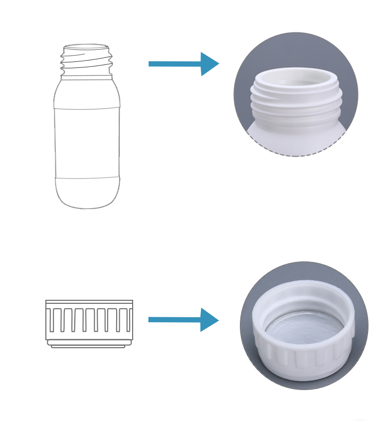 50ML Plastic Bottles EVOH Material White Empty Dispense Bottle For Bait Packaging In HDPE