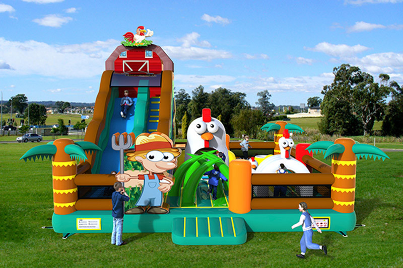 0.45mm PVC Chicken Farm Playground Inflatable Bouncer