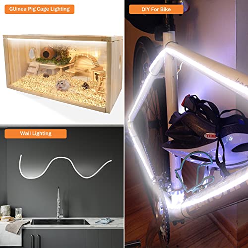 4.92ft/1.5m LED Strip Light Remote Control Heat Resistant Waterproof Micro Flexible White