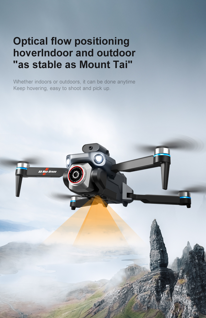 Plastic K6 Max Drone Wifi Foldable Remote Control Helicopter Rc Dron Toy Gifts with Other Maximum Flight Time