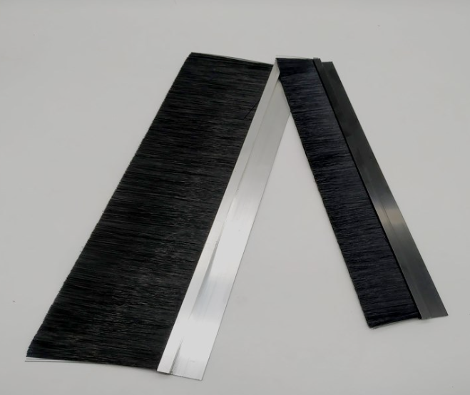 Custom Steel Wire Dustproof Windproof Sealing Strip Brush Aluminum Stents Metal Channel Strip Brushes Door Seal Nylon