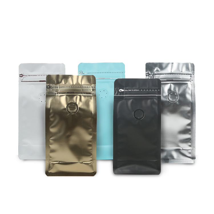 Eco Friendly Custom Printed Bag Packing Biodegradable Kraft Packaging Bean Coffee Zipper Bags with Valve
