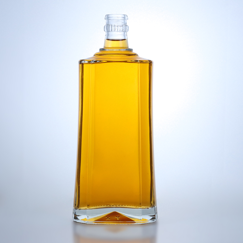 Customized Logo 500ml Clear Flint Glass Bottle for Gin Rum Champagne Brandy Whisky Liquor