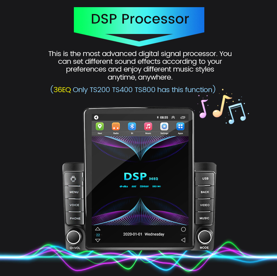 Universal Android Auto Car Radio 9.5'' Vertical Screen FM IPS Carplay MP5 Car Player