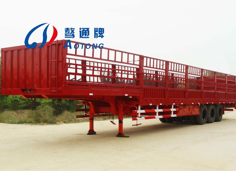 50FT Semi-Trailer for Livestock Transport Fence Heavy Duty 9.00-22.5 Rim 12pcs Rim