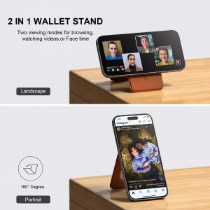 Adjustable Magnetic Wallet 5 Card Holder Stand Secure Grip Finger Loop For IPone