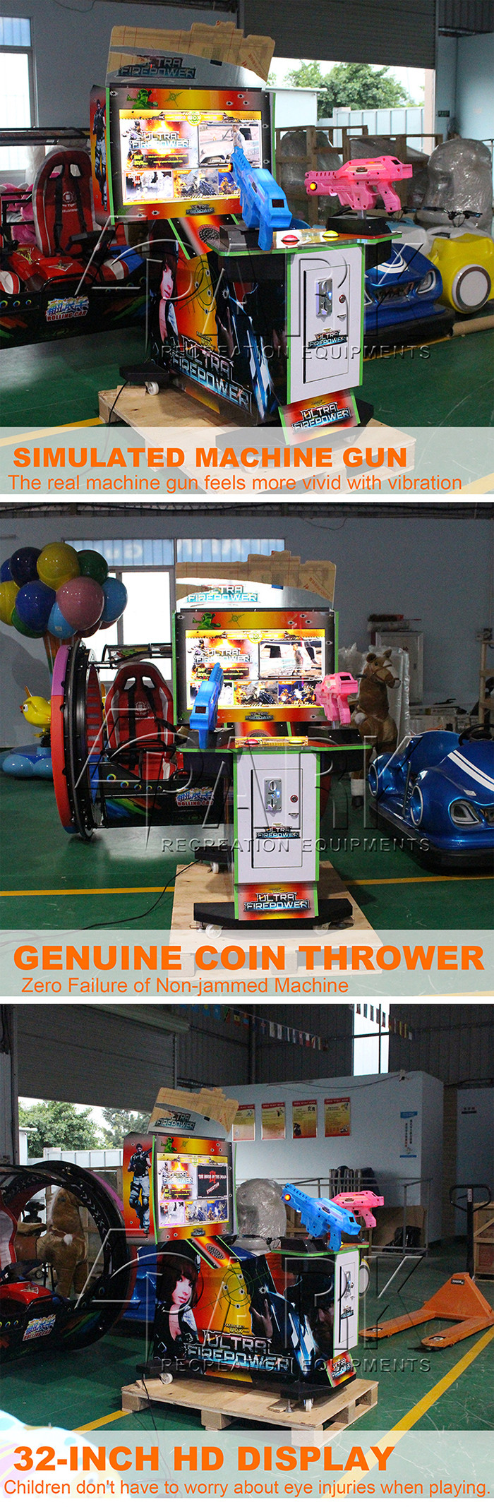 32" Ultra FirePower 3 In 1 Shooting Arcade Machines