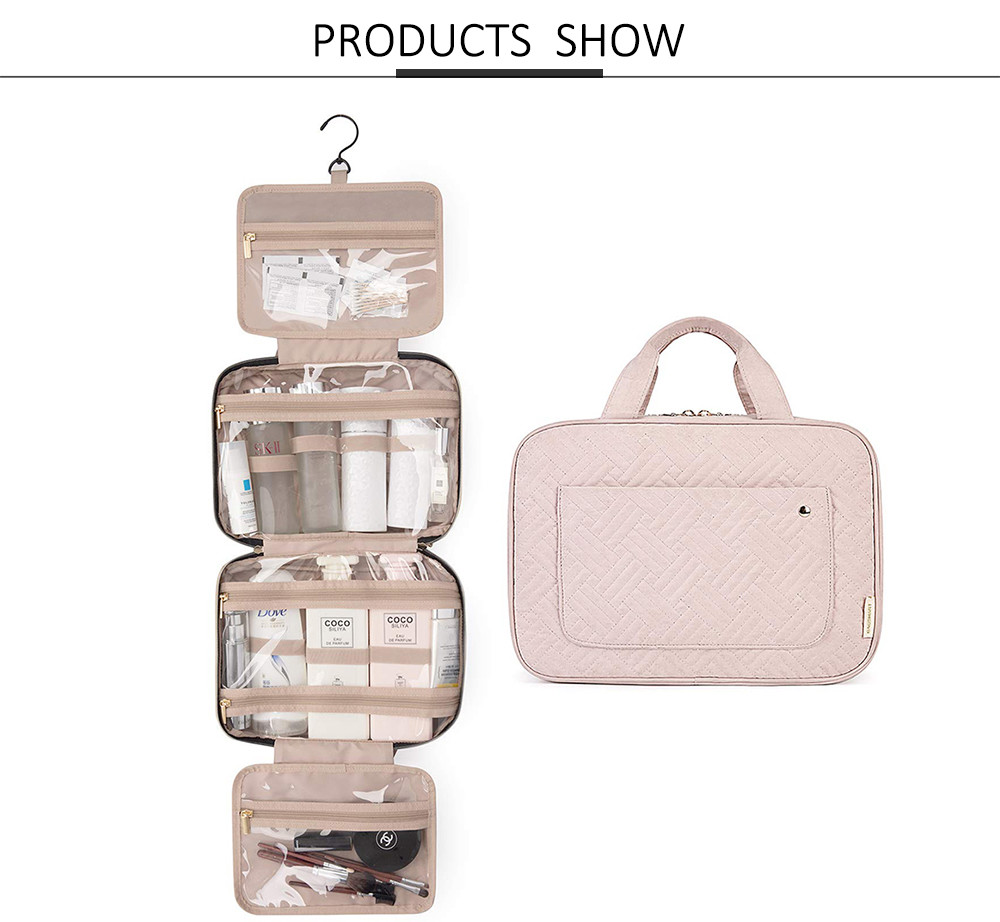 Women Water Resistant Velvet Hanging Travel Makeup Bag