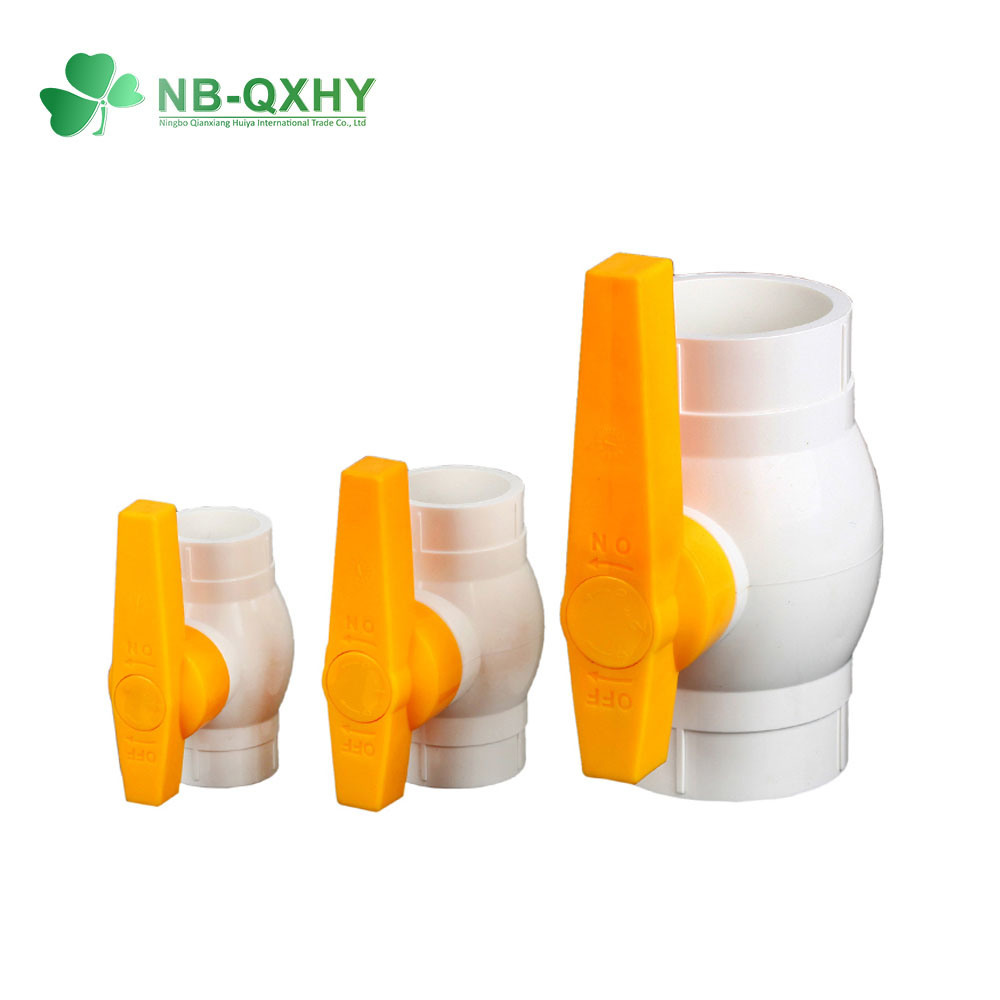 Water System PVC Plastic Ball Valve Yellow Handle Socket Ball Valve