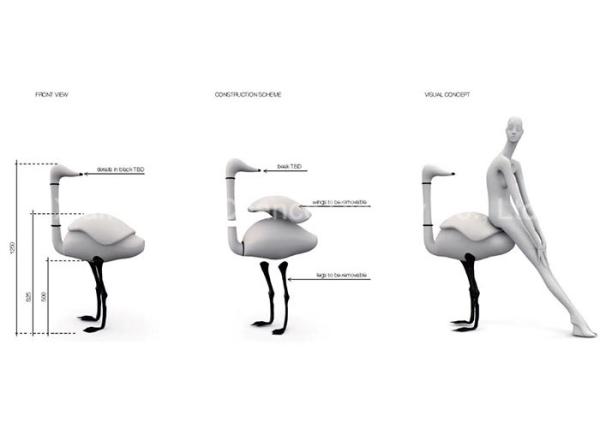 Customized Fiberglass Animal Statues Artificial Fiberglass Ostrich Bird