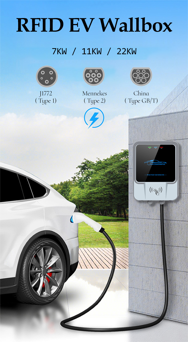 Single Phase 7KW EV Charger Wallbox 32A AC EVSE for Mercedes