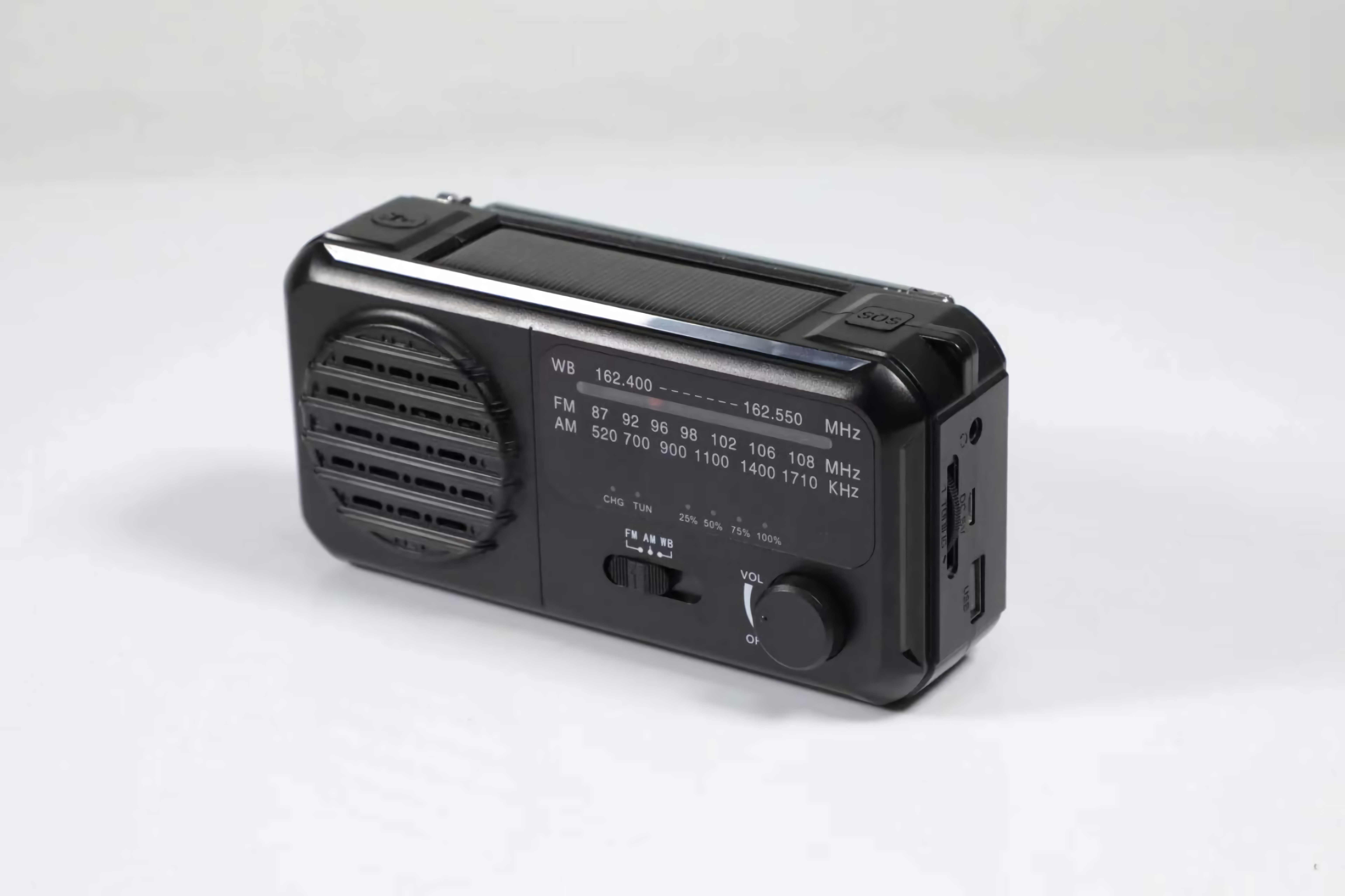 Trips Emergency Solar Hand Crank Radio 6.3cm Camping Built In Speaker 3 Band