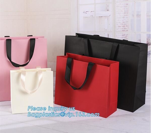 Luxury paper bags with handles Different Sizes,250gsm art paper shopping carrier bag custom printing with handle rope