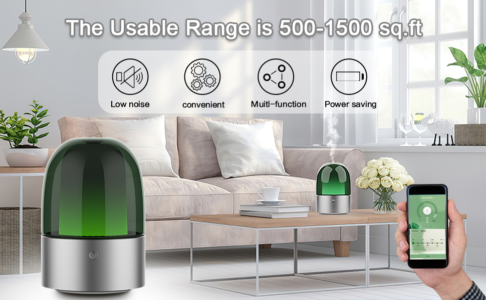 60ml Waterless Essential Oil Aroma Diffuser Coverage 200m3-300m3