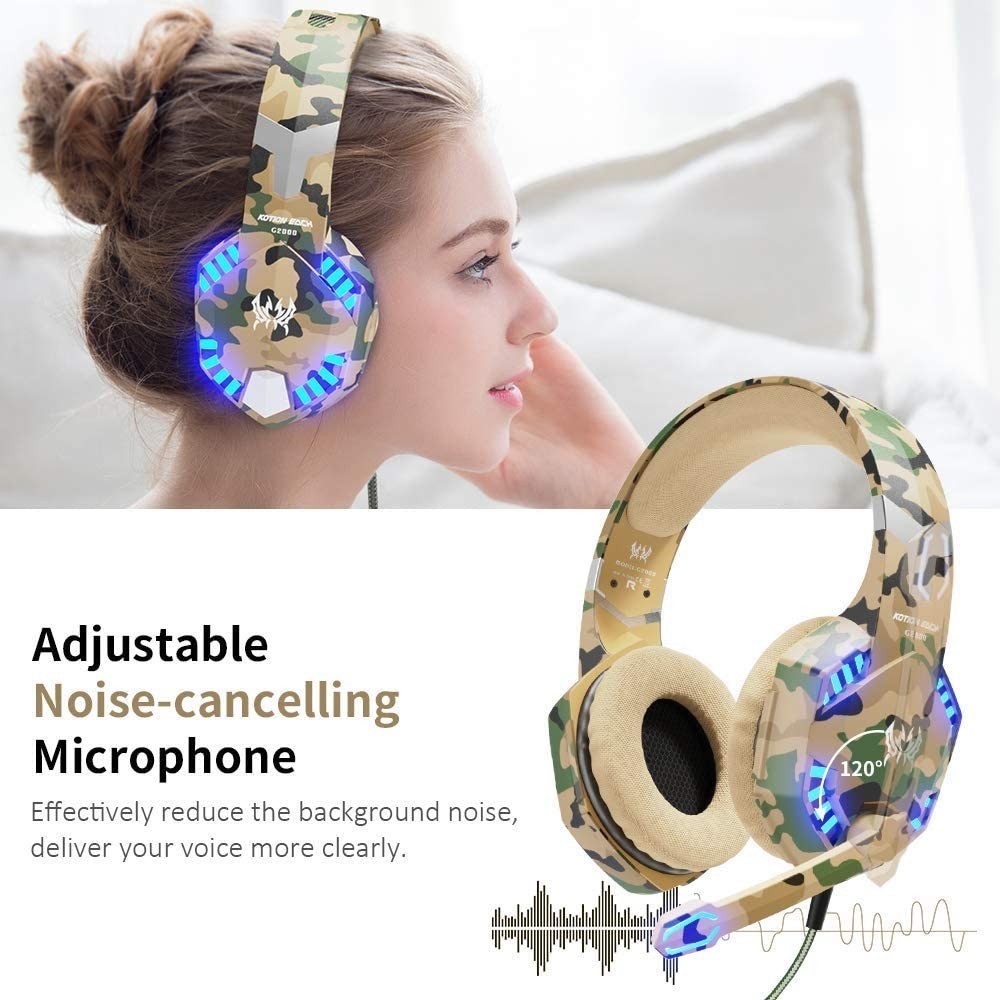 USB PC Stereo Wired DC5V G2600 Camouflage Gaming Headset