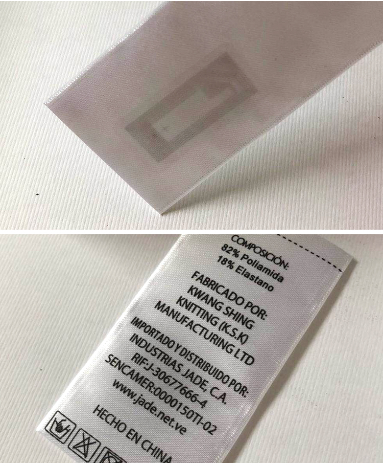 Customized UHF RFID Clothing Tag Textile Laundry Care Tag Wash Mark Label