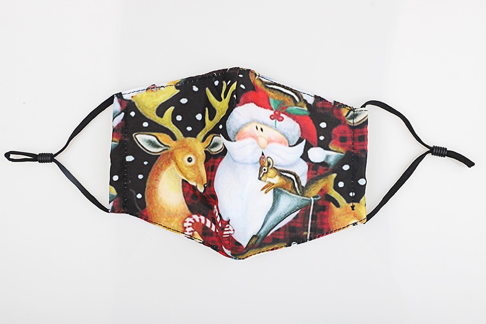 civilian Reusable Printed Image Cotton Face Mask For Christmas