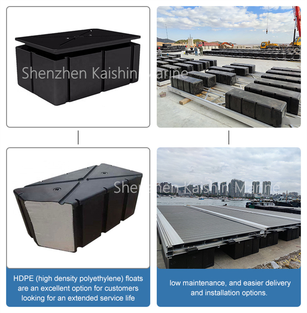 Black Modular LLDPE Floater Dock EPS Foam 30mm Floating Pontoon