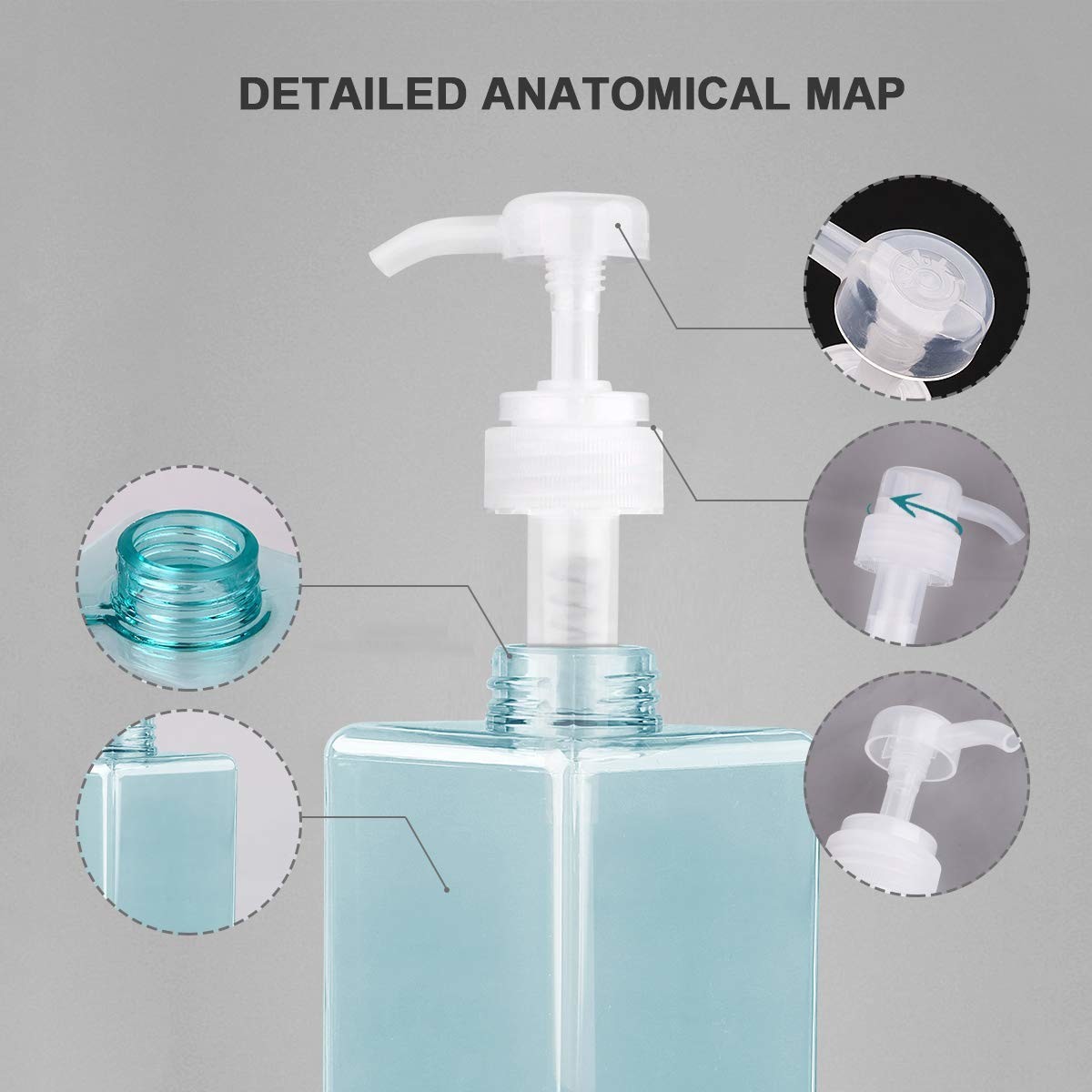 Refillable Cosmetic Pump Bottles Empty Plastic Lotion Containers 450ml