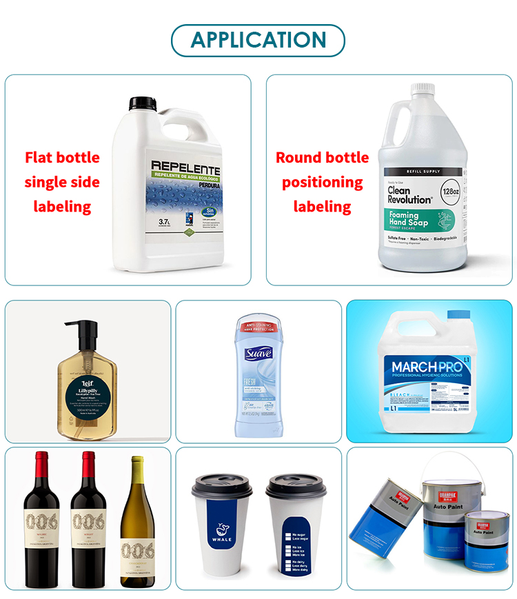 Automatic Square Canister Jar Single Side Label Applicator Round And Flat Bottle Labeling Machine