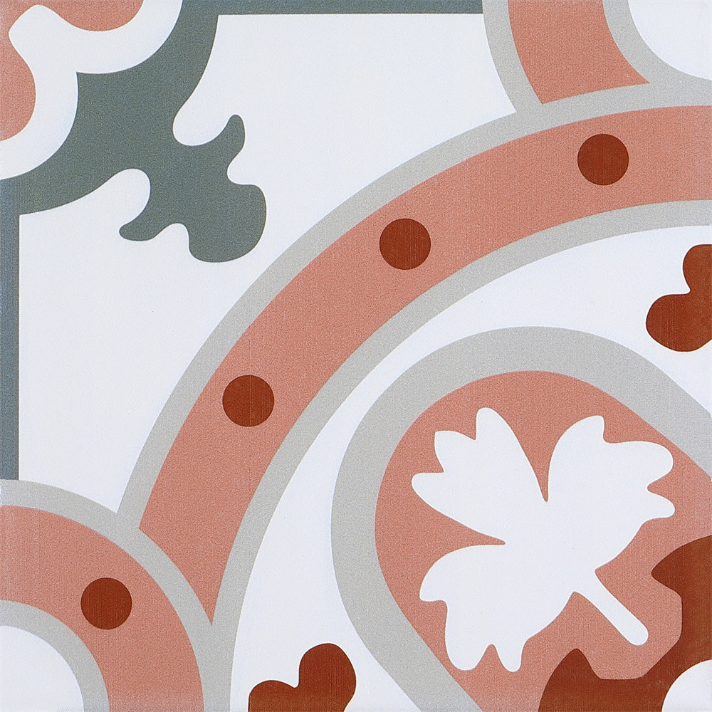 Non-Slip 200x200mm Inside Wall And Floor Floral Ceramic Rustic Tiles For Bathroom And Kitchen