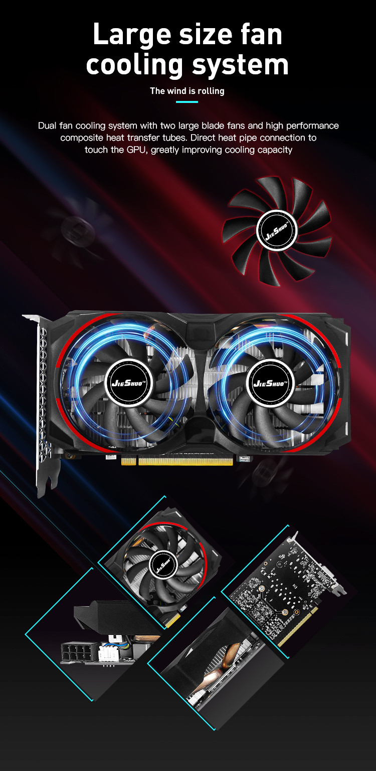 JIESHUO new graphics card RTX 2060 6GB 256BIT computer game graphics card ETH mining can reach 25-29MH