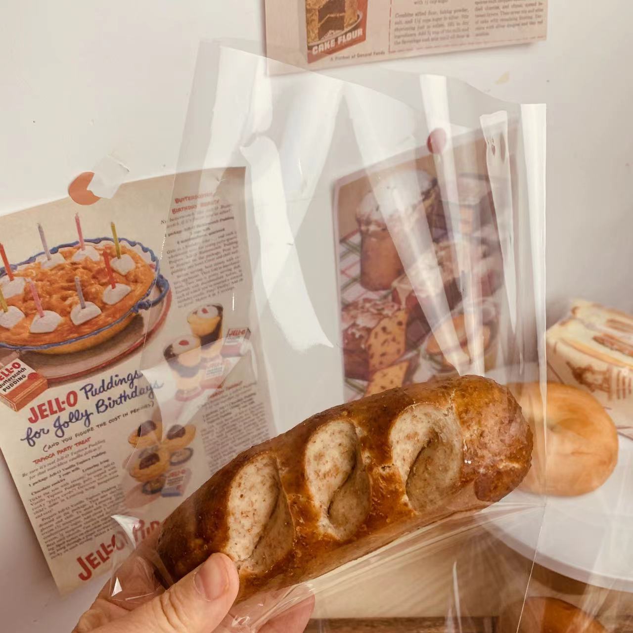 Industrial Food OPP LDPE Wicket Bread Loaf Bags Custom Print For Bakery Storage