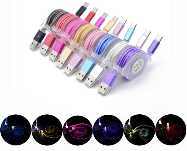 Top quality flexible usb cable luminous usb cable charging cable for cell phones