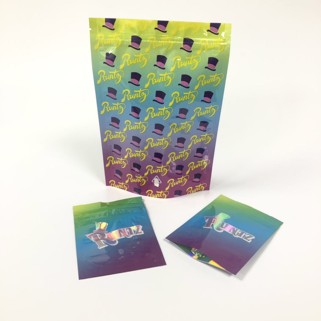 Aluminum Foil Herbal Incense Packaging k Mylar Foil Runtz Bag With k