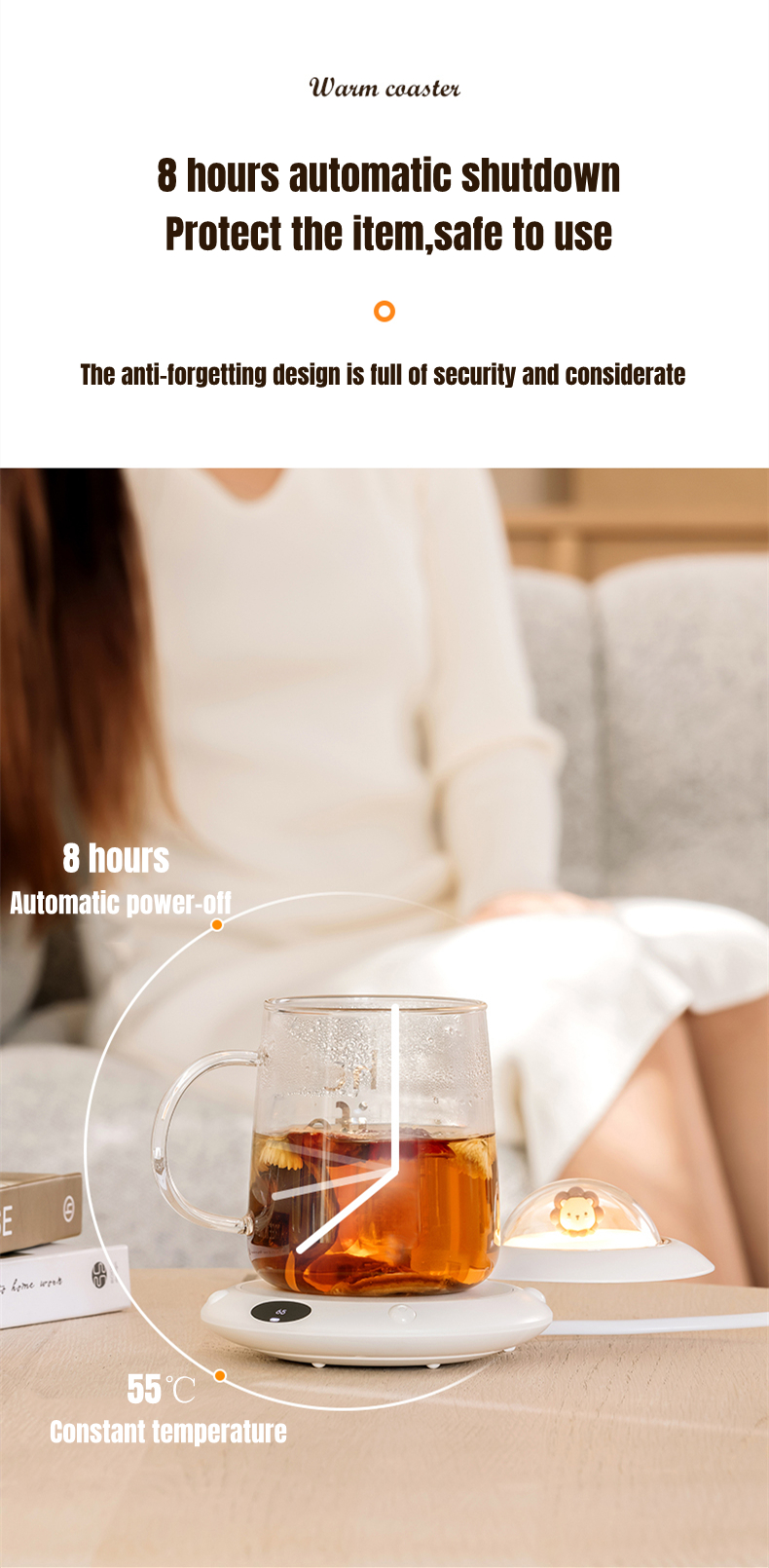 110-220 V Stylish UFO Coffee Milk Tea Mug Cup Electric Heating Coaster Warmer