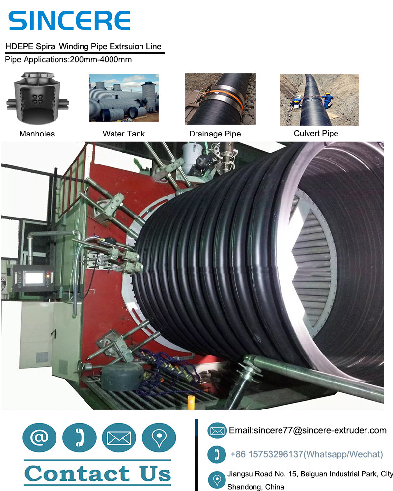 Inner Ribs Reinforced Plastic HDPE Spiral Corrugated Pipe Extrusion Machine Production Line
