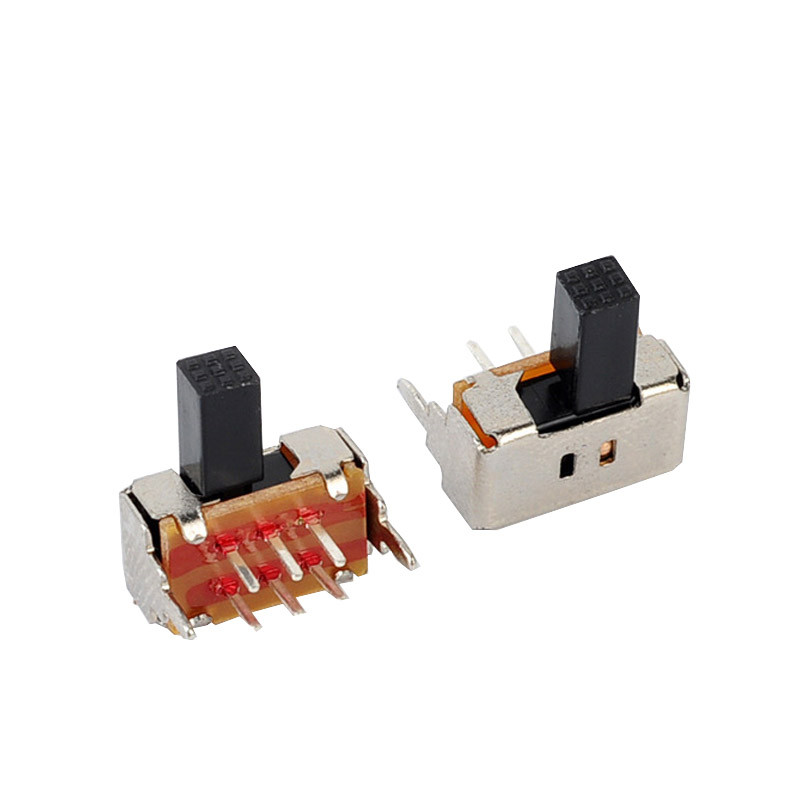 Slide Switch，2P2T Right Angle Sliding Switch,Horizontal Interruptor On-Off Push Tact Switch, Circuit Toggle Switch,