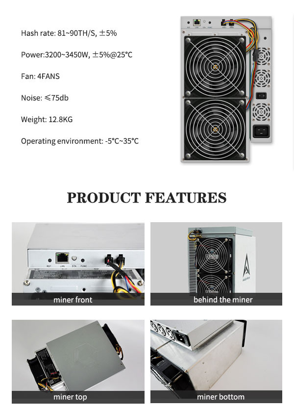 Canaan Avalon A1246 Asic BTC Miners 83T 81T 85T 87T 90T 3200W~3450W/T