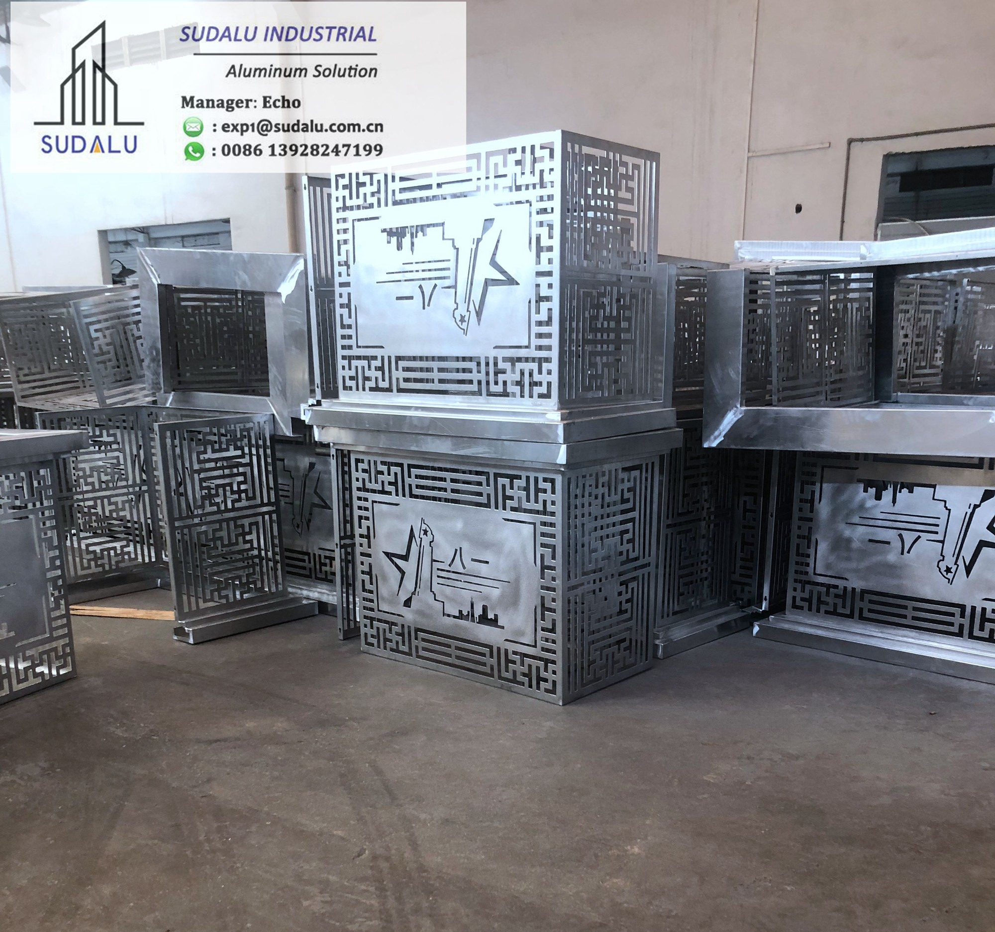 SUDALU Aluminum Solid Panel Bending Shape Aluminum Panel for Air Conditioner Cover