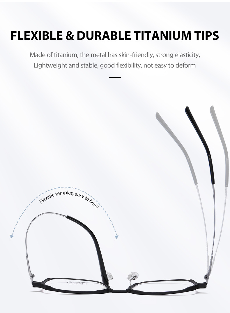 Custom Titanium Alloy Glasses Adults , Optical Aluminum Frame Glasses