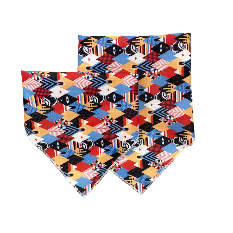 Custom Printed S M Size Plaid Dog Bandanas Wearable For All Seasons