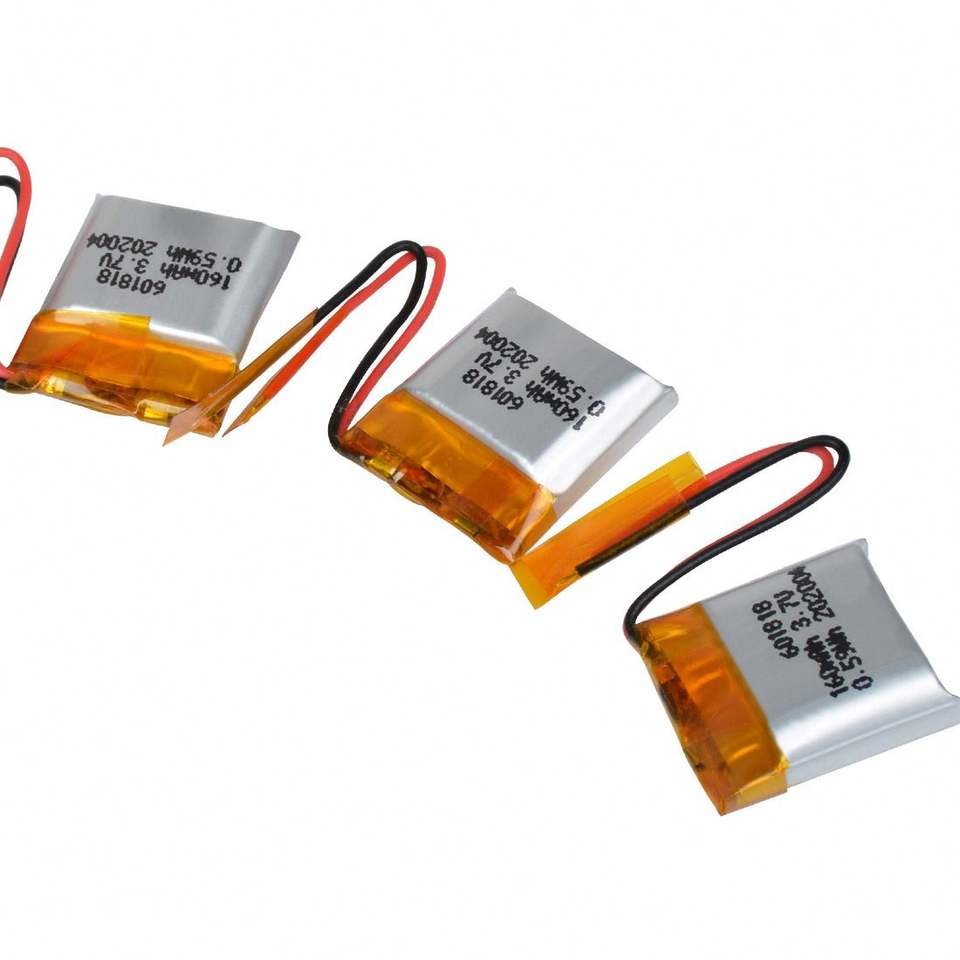 601818 Lithium Polymer Rechargeable Battery , 3.7V Li Polymer Cell 160mAh