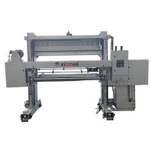 Robust PU Foam Cutting Machine For Horizontal Slicing On Rail With Auto Pressure