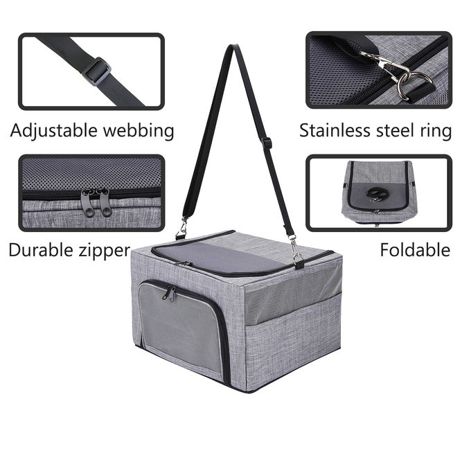 Car Back Seat Belt Cat Pet Travel Carrier Non Slip Ventilated Mesh 33*24*38cm