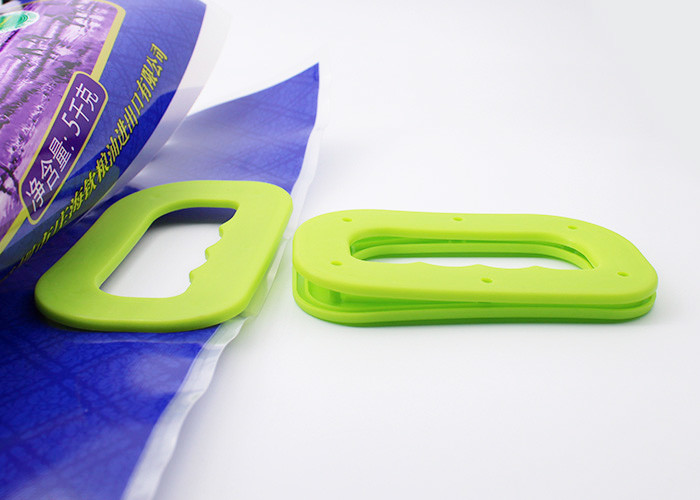 Laminated Kraft Or Plastic Shopping Bag Handles Snap Clip On Type For Rice / Flour