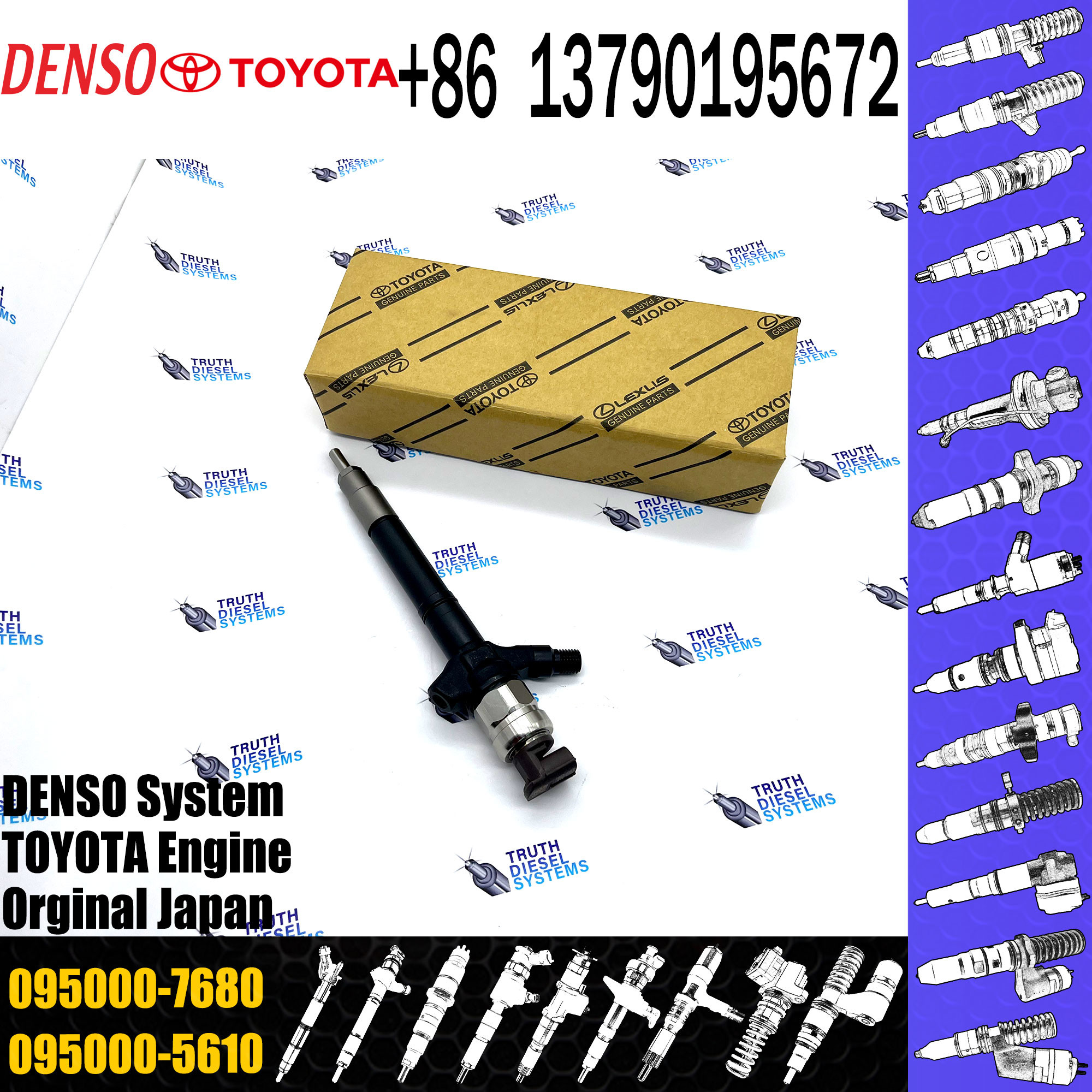 New Diesel Fuel Injector 095000-7690 095000-7680 For TOYOTA 1AD-FTV 2AD-FTV 23670-09230 23670-09270
