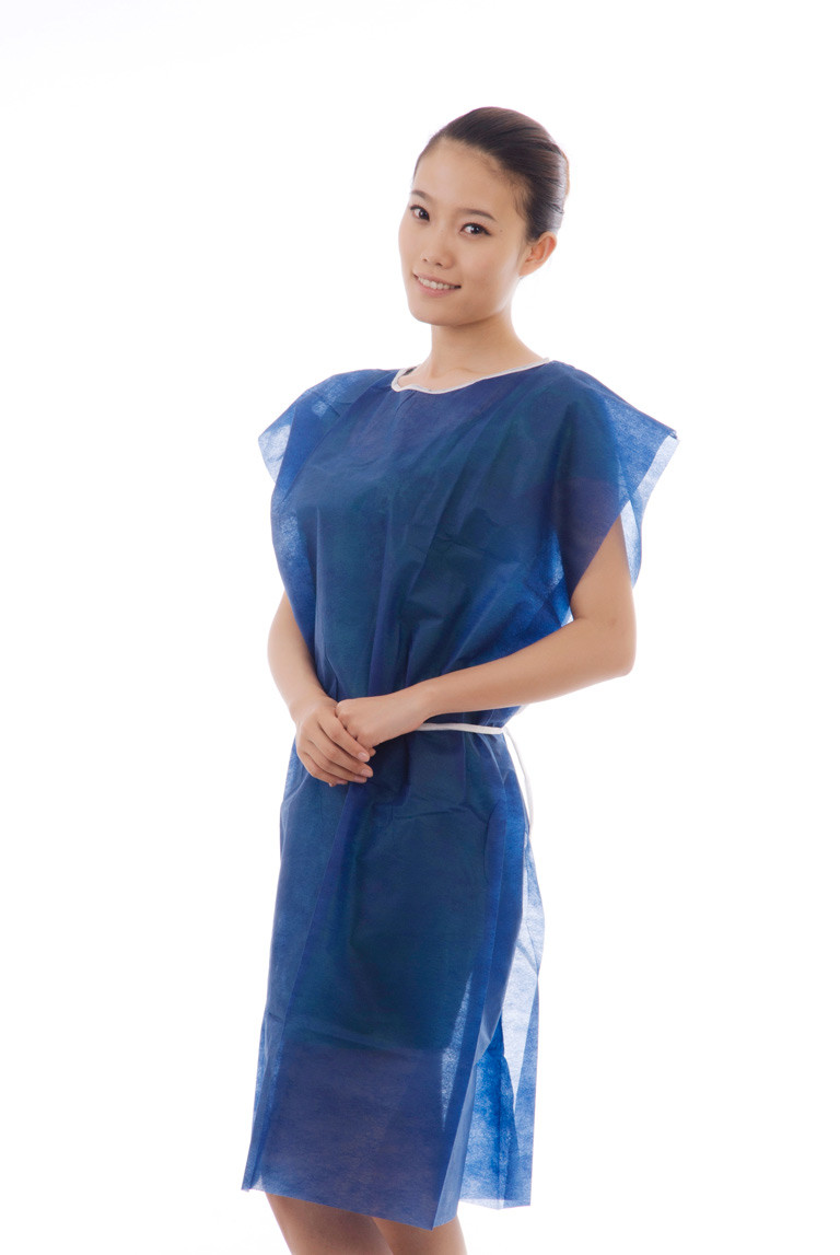 Sleeveless 40gsm Non Woven Patient Gown For Operation Room