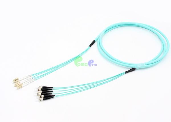 LC - ST Fiber Optic Patch Cables 6 Cores MM 50 / 125 Fanout 2mm Tails Multifiber