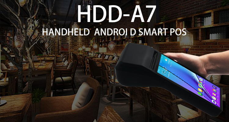 1GB RAM Handheld POS Terminal with 10 Point Capacitive Touch Screen and Printer