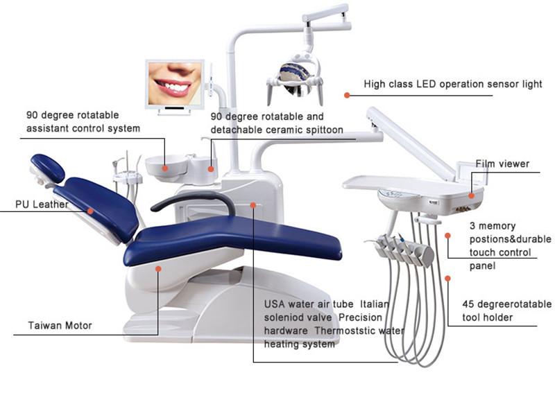 Hospital Dental Chair Unit Luxury Patient With Safety System D560