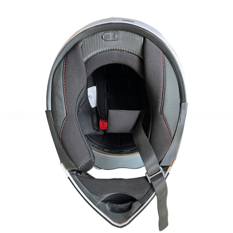 White ABS Motorcycle Riding Helmet with Full Face PC Shield Customizable
